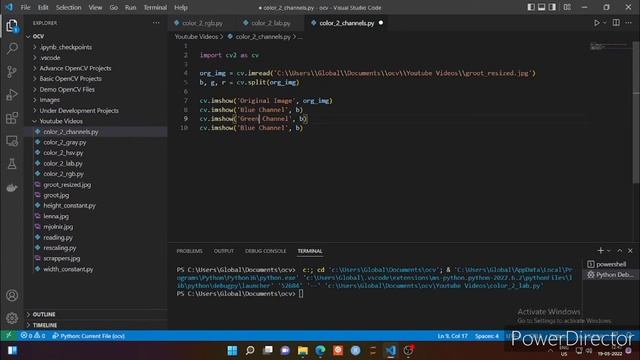 12. Split the BGR color image into it's primary color channels using Open CV and Python смотреть онлайн