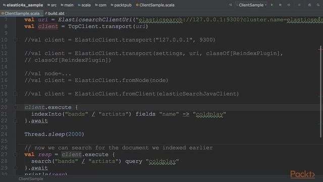 Elasticsearch 5.x Solutions – Extending Elasticsearch : Creating a Client in Scala | packtpub.com смотреть онлайн