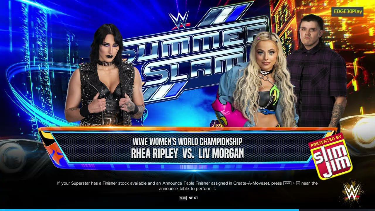 WWE2K24 Rhea Ripley vs Liv Morgan (c) смотреть онлайн