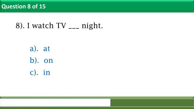 Prepositions Of TIME 👉 AT / ON / IN 👈 English  Grammar Test #1(part1)