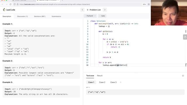 1239. Maximum Length of a Concatenated String with Unique .. - Day 24/31 Leetcode October Challenge смотреть онлайн