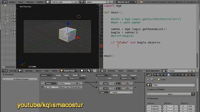 Blender game Scene Liste & Object ulaşım saglama(Python) смотреть онлайн