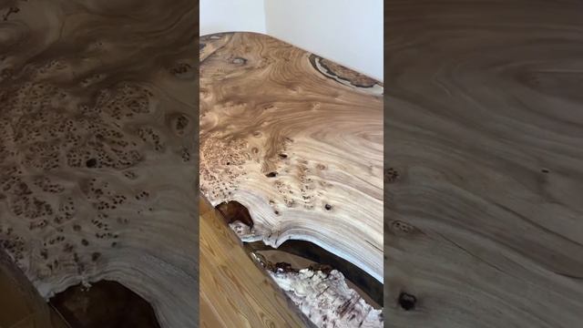 Обеденный стол из слэба капового Карагача смотреть онлайн