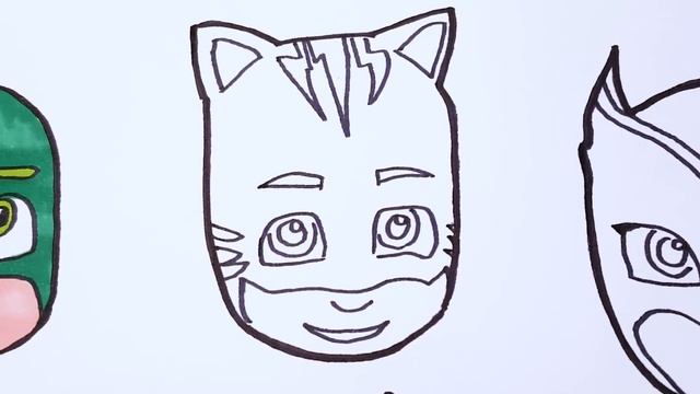 How To Draw All PJ MASKS Faces | PJ MASKS Characters | PJ MASKS Coloring Pages