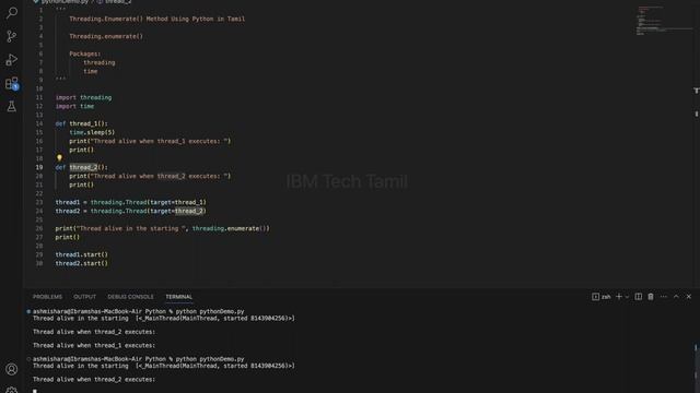 Threading Enumerate Method Using Python in Tamil - Thread Part 6 | Python Tutorial for Beginners смотреть онлайн