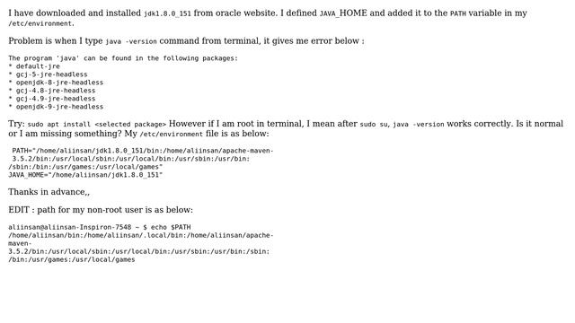 linux java -version only works for root user смотреть онлайн