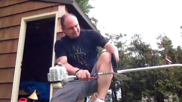 Starting the weed whacker смотреть онлайн