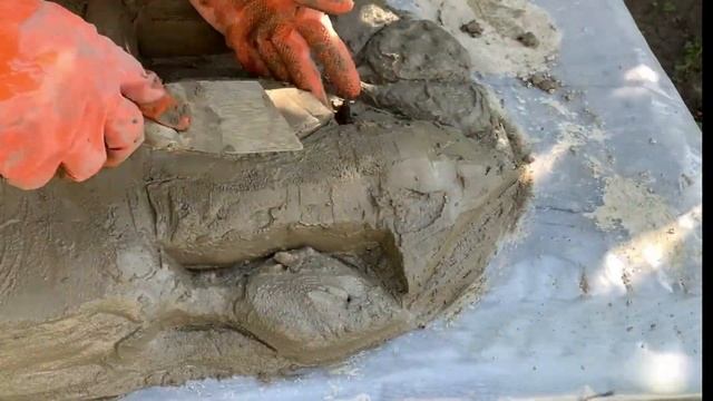 Табличка "Добро пожаловать" из цемента для сада своими руками.Поделки из цемента. смотреть онлайн