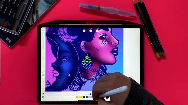 Celestial Magic | Digital Coloring with Pigment | DETAILED Digital Coloring Tutorial смотреть онлайн