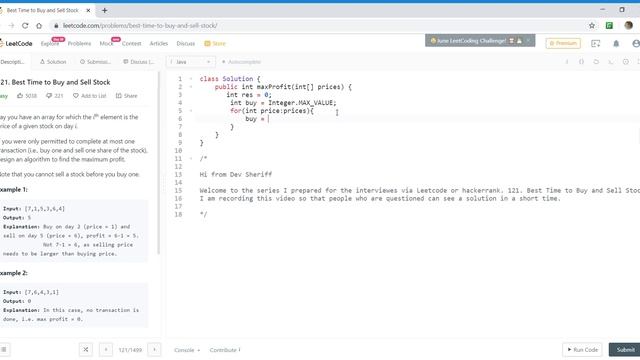 LeetCode 121- Best Time to Buy and Sell Stock ( Solution w Java) | Coding Interview Questions смотреть онлайн