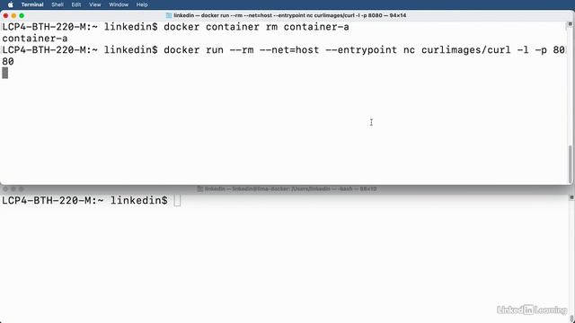 7.4_Sharing a host's network with host mode networking - Docker Essential Training смотреть онлайн