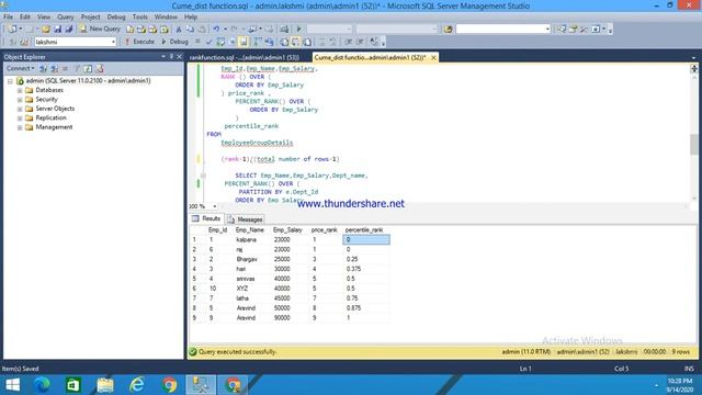 45.PERCENT_RANK() IN SQL смотреть онлайн