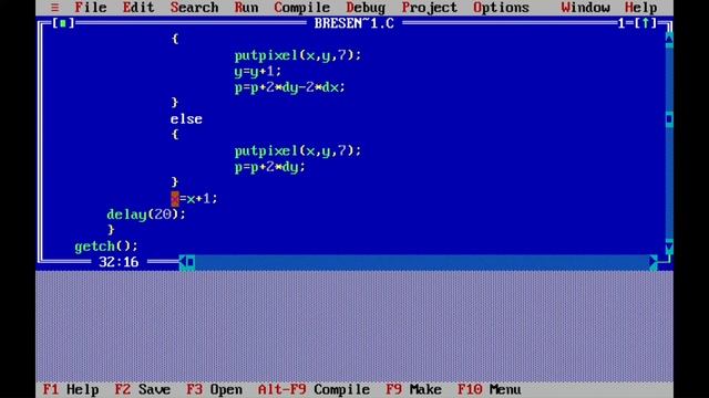 Bresenham's line drawing algorithm by C graphics | Implementation and code | C graphics lab смотреть онлайн
