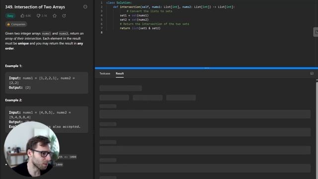 Python Tutorial for LeetCode 349: Intersection of Two Arrays - Finding Unique Common Elements смотреть онлайн