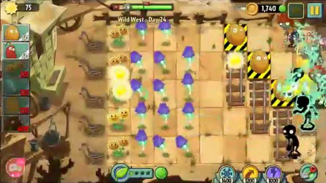 Wild West day 24 (old version of pvz2 in 2020) смотреть онлайн
