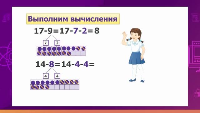 Математика. 2 класс. Вычитание с переводом через 10 /11.09.2020/ смотреть онлайн