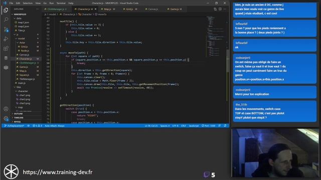Créer la base d'un MMORPG en javascript avec canvas J5: Les déplacements de personnages смотреть онлайн