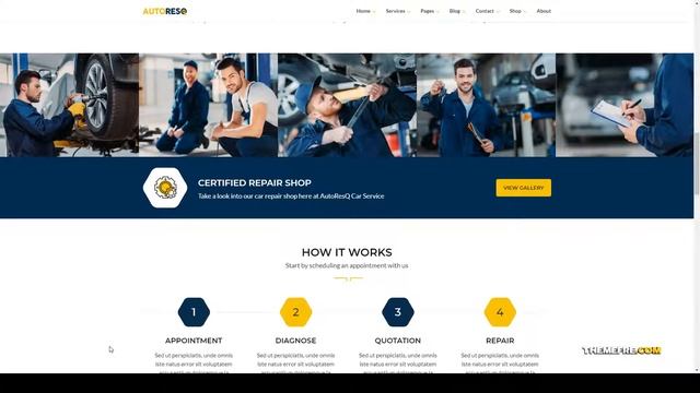 Autoresq - Car Repair WordPress Theme mechanic auto inspection Easy Create Website смотреть онлайн