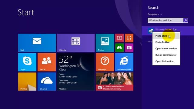 Windows 8.1 - Creating a Windows Fax and Scan Tile on Start Screen [Hindi Audio] смотреть онлайн