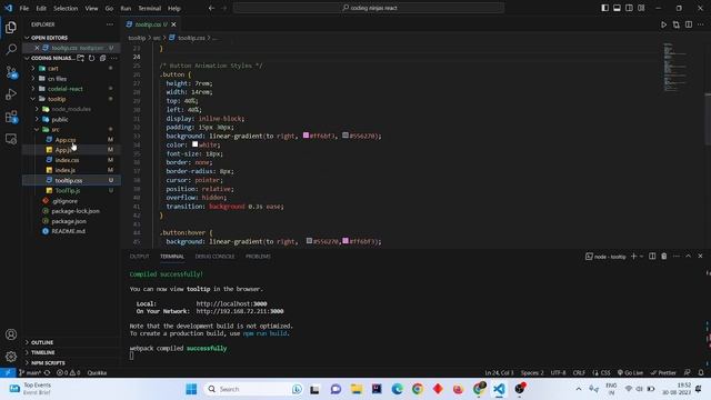 Tooltip using React Coding Ninjas Skills Test 1 смотреть онлайн