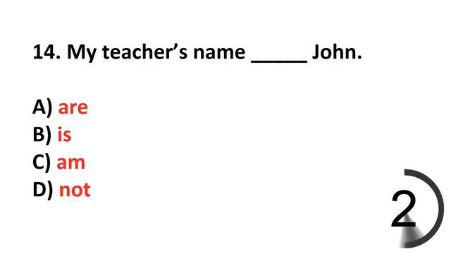 Elementary Test 2 (part 1) - English Grammar Quiz (Test) смотреть онлайн