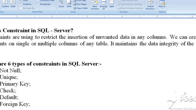 PART 1- What are Constraints in SQL and Type of Constraints. смотреть онлайн