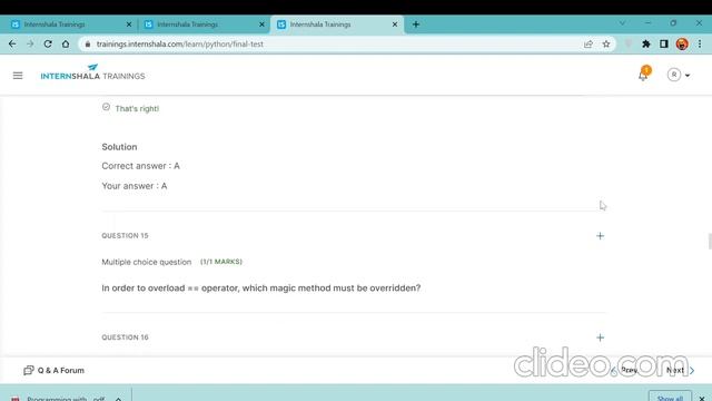 INTERNSHALA PYTHON FINAL TEST ANSWER смотреть онлайн