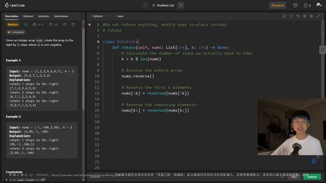 LeetCode Python Solutions: 189. Rotate Array #python #coding #leetcode смотреть онлайн