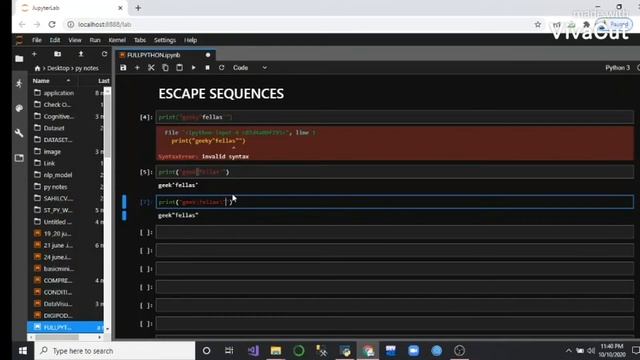 Escape Sequence |python programming for beginners in hindi and English|python coding questions| смотреть онлайн