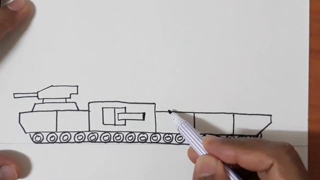 วาดรูปรถถังยักษ์ใหญ่ | How to draw a big tank смотреть онлайн