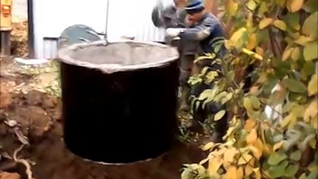 Установка выгребной ямы из ж/б колец в частном доме смотреть онлайн