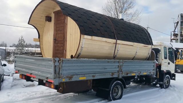 Как перевозят бани бочки // БаниБочки.рф смотреть онлайн