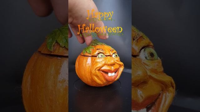 Тыква-шкатулка из бумажной глины. Happy Halloween. смотреть онлайн