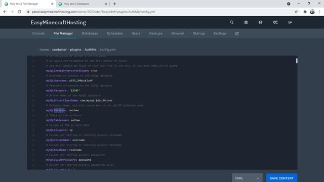 ¿Cómo conectar MYSQL / Bases de datos a mi servidor Minecraft + Phpmyadmin? - EasyMinecraftHosting смотреть онлайн