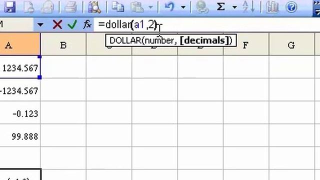 Microsoft Office Excel 2003 DOLLAR Function смотреть онлайн