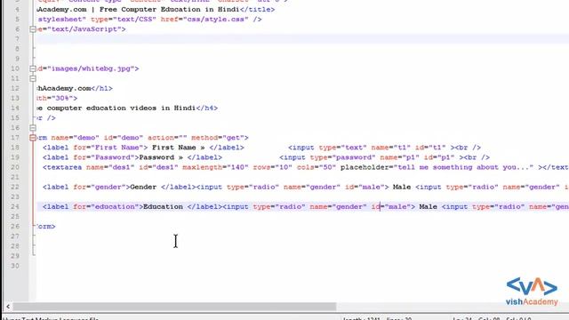 Radio buttons and its customize properties in HTML form in Hindi смотреть онлайн