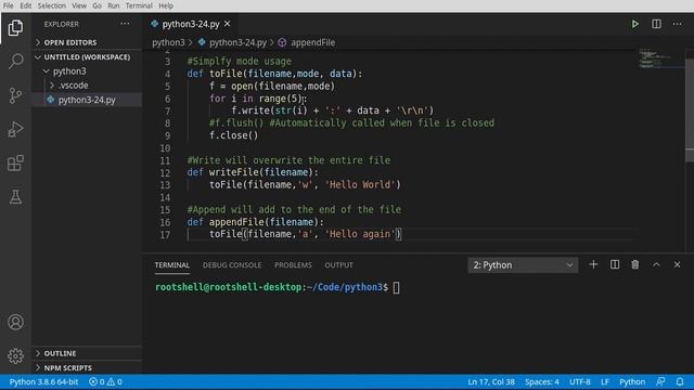 Python 3 - Episode 24 - Write a text file смотреть онлайн