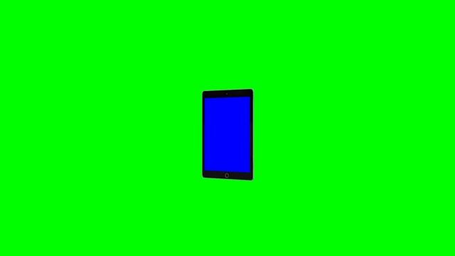 ipad 3d model turn loop animation green screen stock footage HD - Download Stock Footage смотреть онлайн