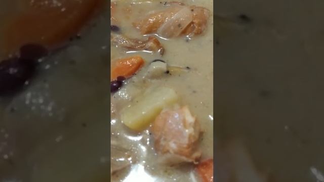 Картофельный суп на курином бульоне