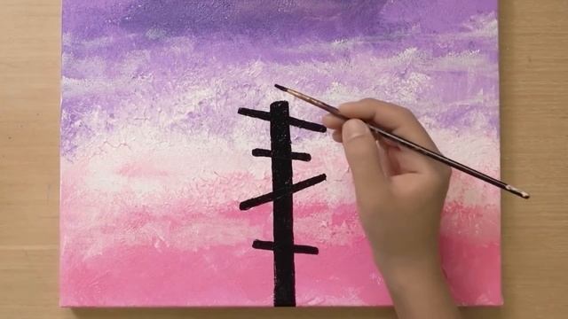 Makeup sponge painting technique / Painting road of life / Easy creative art смотреть онлайн