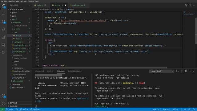 FullStackOpen Part 2 Countries Exercise (Learning React) смотреть онлайн