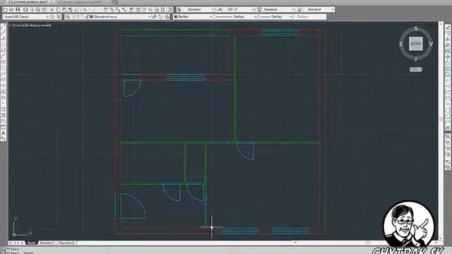 AutoCAD: 3-5 Cvičenie - Pôdorys bytu (3) смотреть онлайн