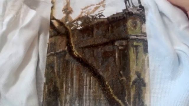 Вышивка крестиком...Отчёт 5"Питерский дворик"... смотреть онлайн