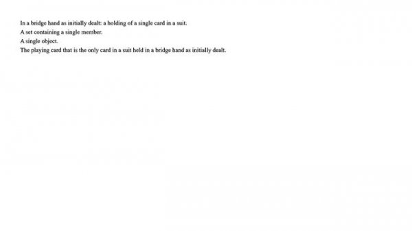 Definition of the word "Singleton"