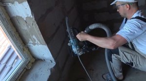 Штробление стен без пыли 100%. Штроборез, пылесос, циклон.