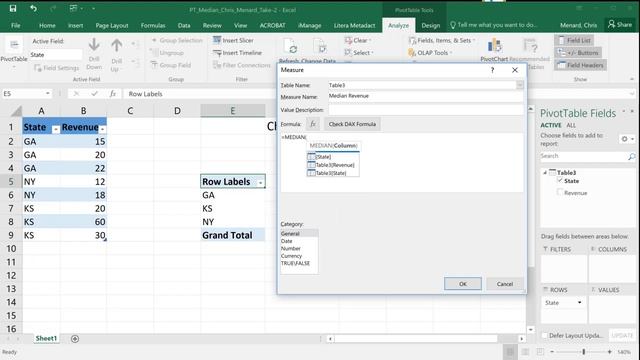 Excel: Find the Median in a PivotTable using DAX by Chris Menard смотреть онлайн
