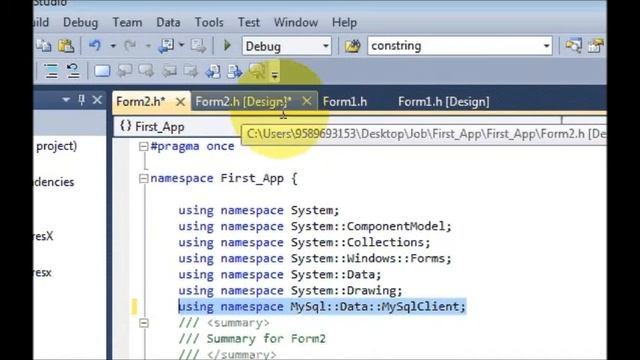 Visual C++ Tutorial 9 -Windows Forms Application: Insert/Save data to database Part 1 смотреть онлайн