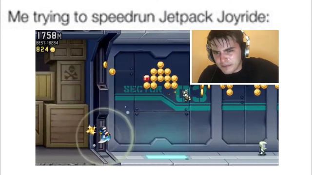 Me Trying To Speedrun Jetpack Joyride смотреть онлайн