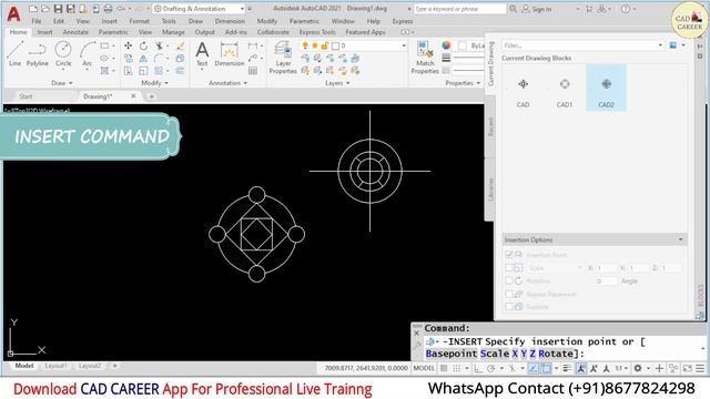AutoCAD [2021] 2D COMMAND [ BLOCK INSERT EXPLODE BLOCK EDIT ] AutoCAD Beginners | CAD CAREER смотреть онлайн
