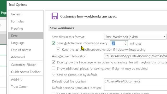 how to turn on auto recover in excel смотреть онлайн